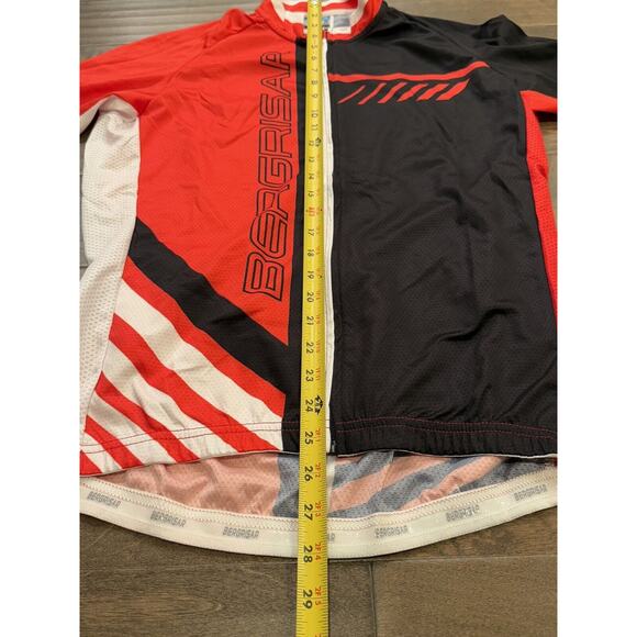 BERGRISAR Mens Red Black Cycling Full Zip Short Sleeve Bike Jersey Size M MEDIUM - Picture 8 of 9